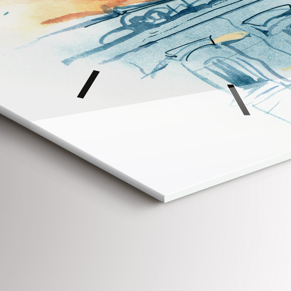 Horizontálne hodiny Ľudia v akvarelu