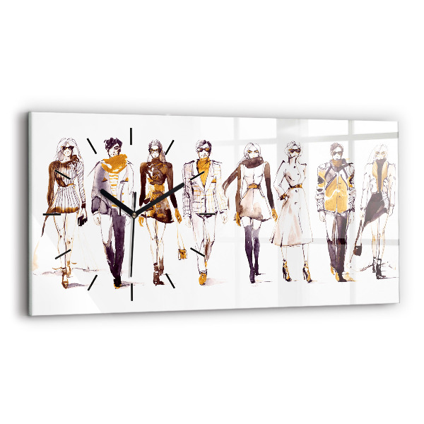 Horizontálne hodiny Žena a muž