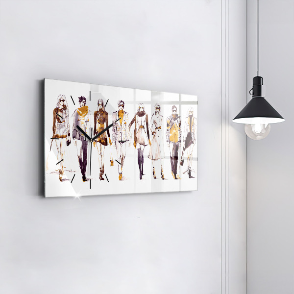 Horizontálne hodiny Žena a muž