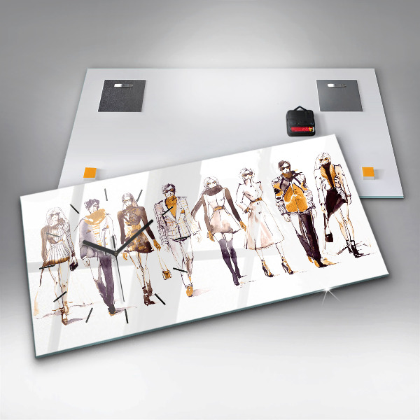 Horizontálne hodiny Žena a muž