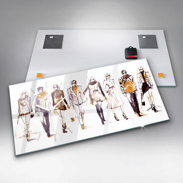 Horizontálne hodiny Žena a muž