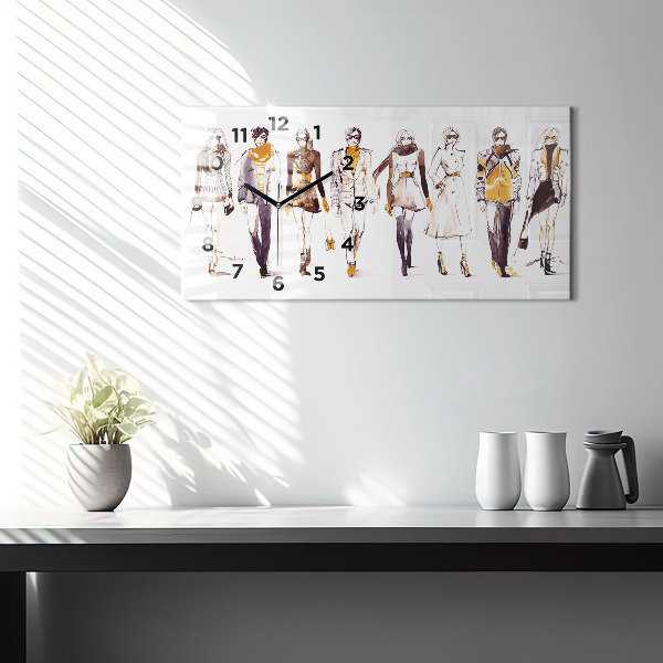 Horizontálne hodiny Žena a muž