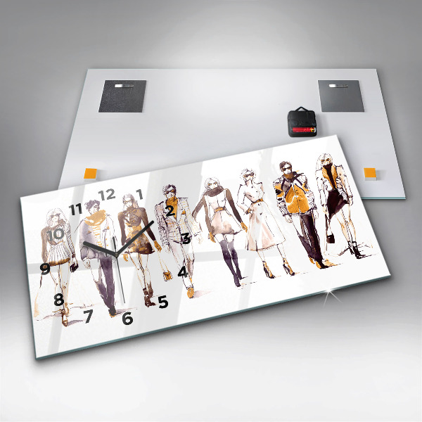 Horizontálne hodiny Žena a muž