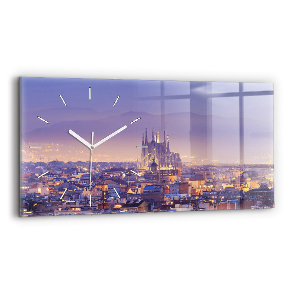 Horizontálne hodiny Pohľad na Barcelonu