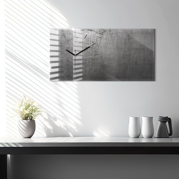 Horizontálne hodiny Kovová stena