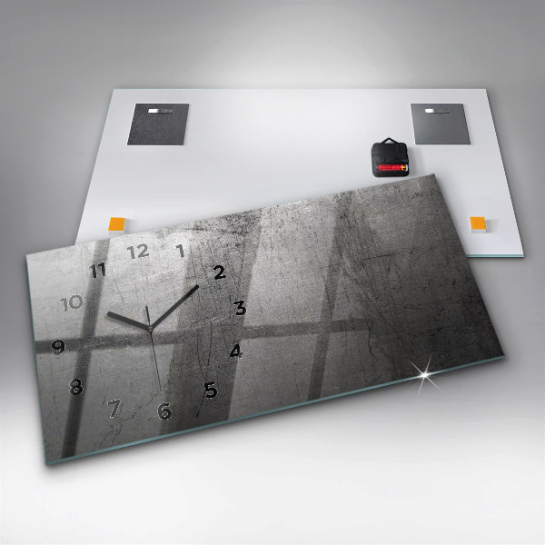 Horizontálne hodiny Kovová stena