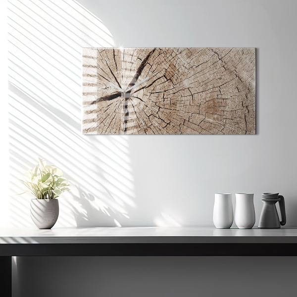 Horizontálne hodiny Starý drevený peň