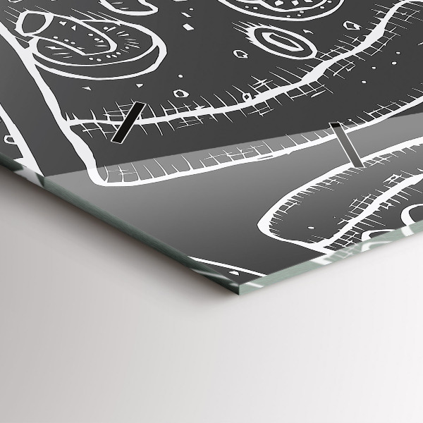 Horizontálne hodiny Maľovaná pizza