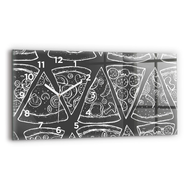 Horizontálne hodiny Maľovaná pizza