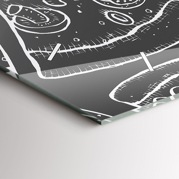 Horizontálne hodiny Maľovaná pizza