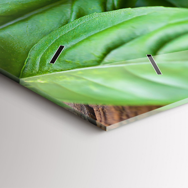 Horizontálne hodiny Listy bazalky