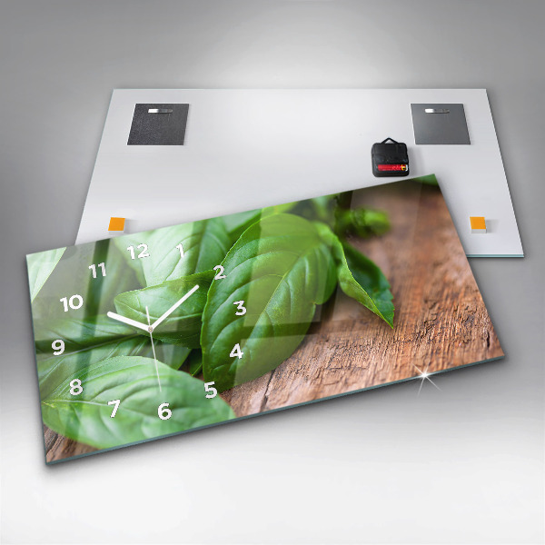 Horizontálne hodiny Listy bazalky