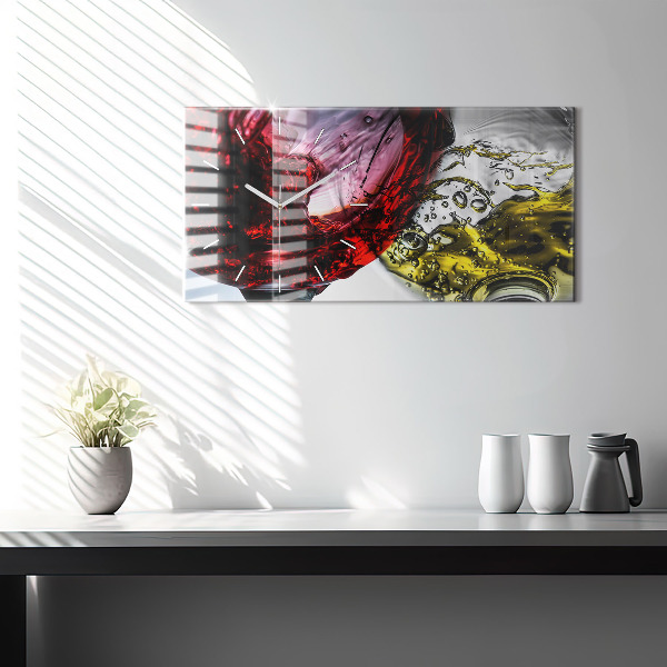 Horizontálne hodiny Poháre vína