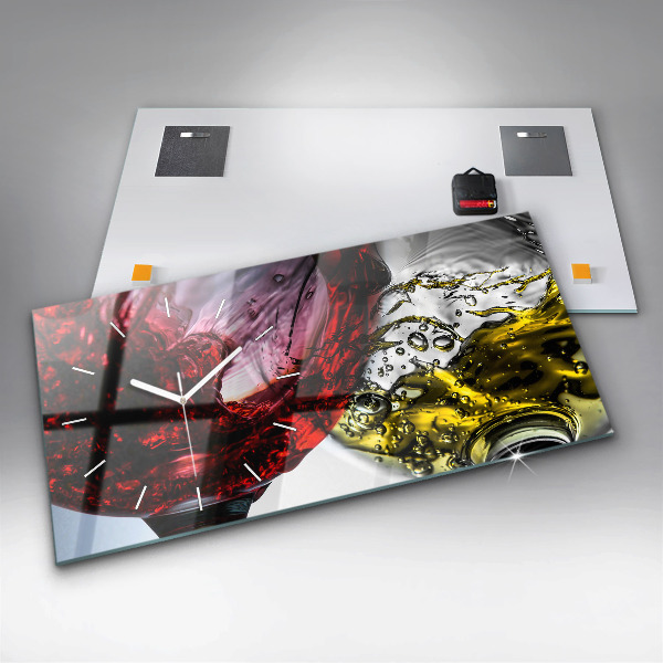 Horizontálne hodiny Poháre vína