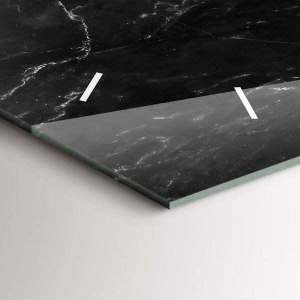 Horizontálne hodiny Čierny mramor