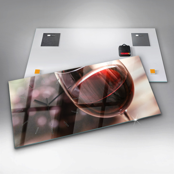 Horizontálne hodiny Pohárik červeného vína