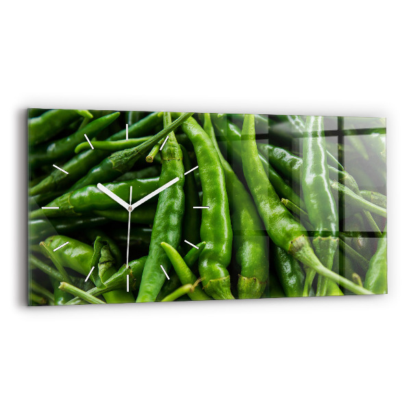 Horizontálne hodiny Zelená paprika