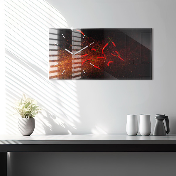 Horizontálne hodiny Chilli papričky