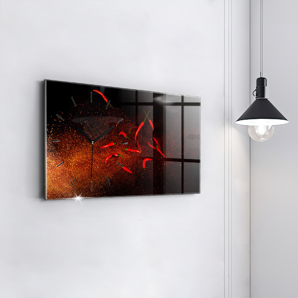 Horizontálne hodiny Chilli papričky