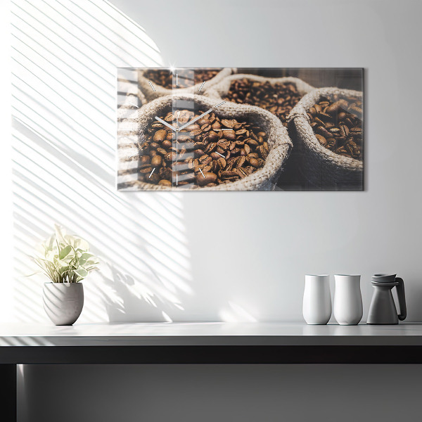 Horizontálne hodiny Kávové vrecká