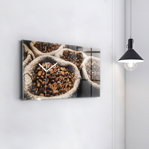 Horizontálne hodiny Kávové vrecká