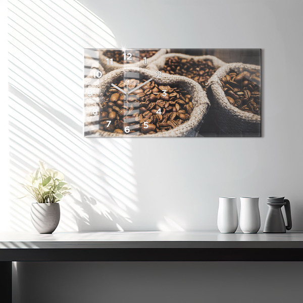 Horizontálne hodiny Kávové vrecká