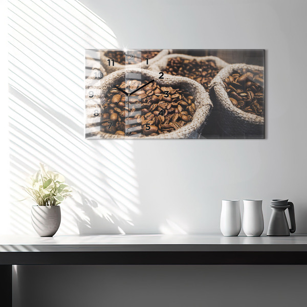 Horizontálne hodiny Kávové vrecká