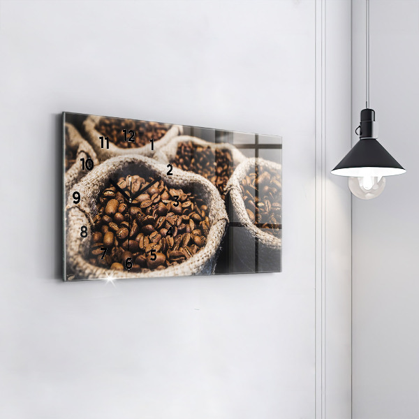 Horizontálne hodiny Kávové vrecká
