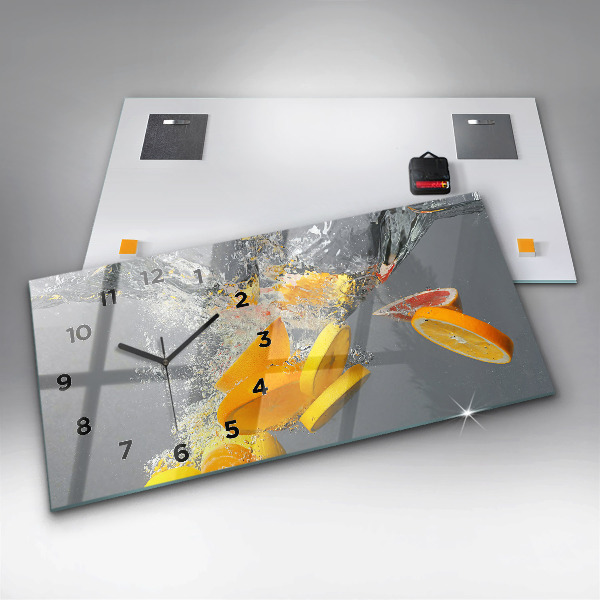 Horizontálne hodiny Citrusové plody vo vode