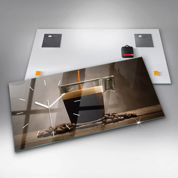 Horizontálne hodiny Šálka kávy