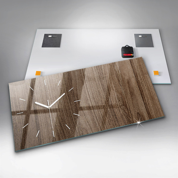 Horizontálne hodiny Tmavé drevo