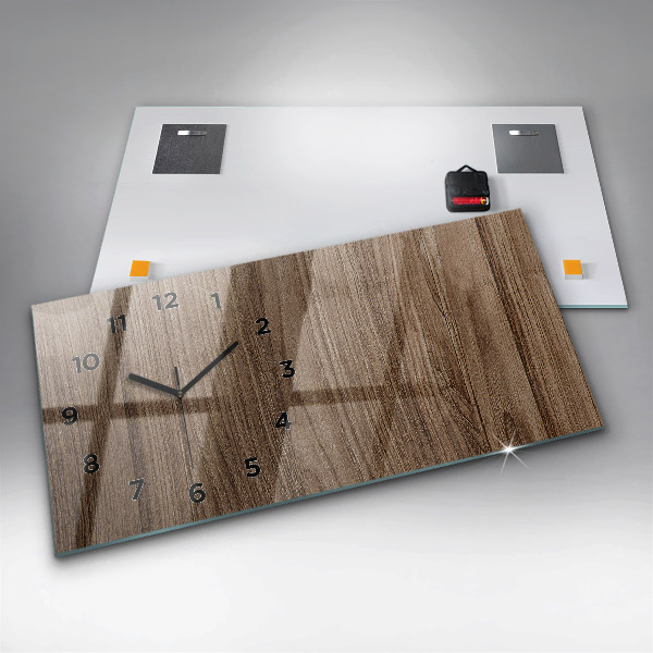 Horizontálne hodiny Tmavé drevo