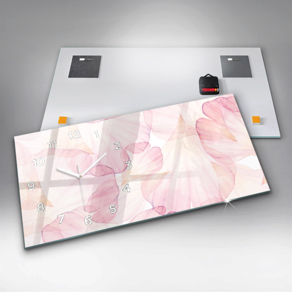 Horizontálne hodiny Okvetné lístky akvarelu