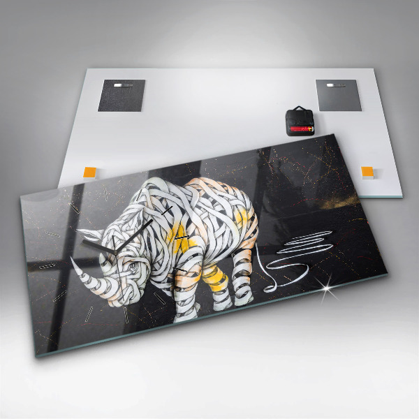 Horizontálne hodiny Abstraktný nosorožec