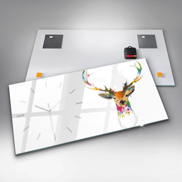 Horizontálne hodiny Farebná hlava jeleňa