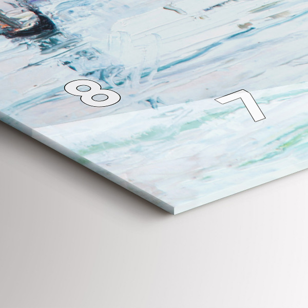 Horizontálne hodiny Olejomaľba námornej jachty