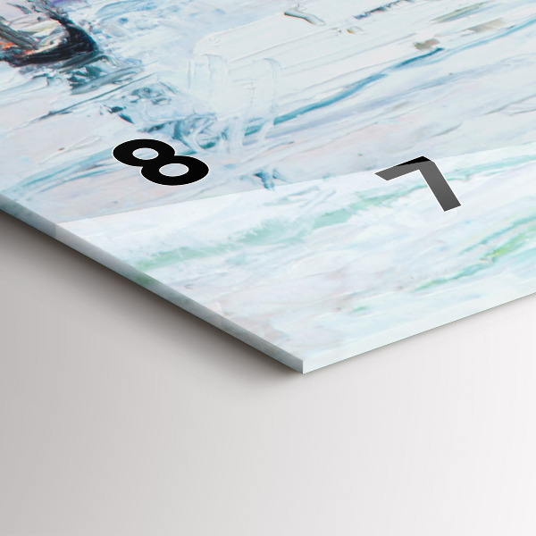 Horizontálne hodiny Olejomaľba námornej jachty