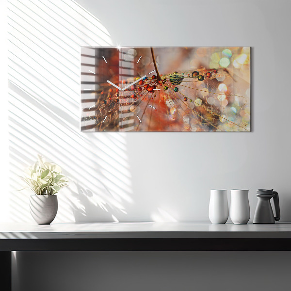 Horizontálne hodiny Púpava s rosou