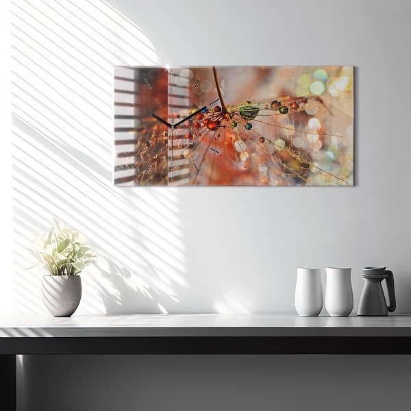 Horizontálne hodiny Púpava s rosou