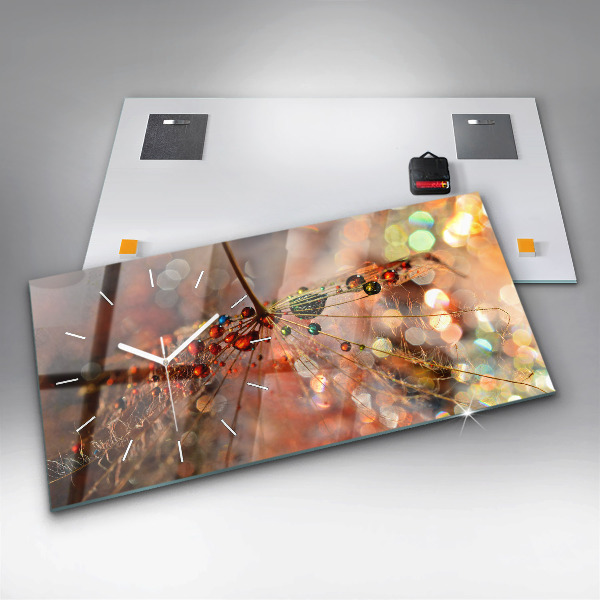 Horizontálne hodiny Púpava s rosou