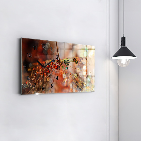 Horizontálne hodiny Púpava s rosou