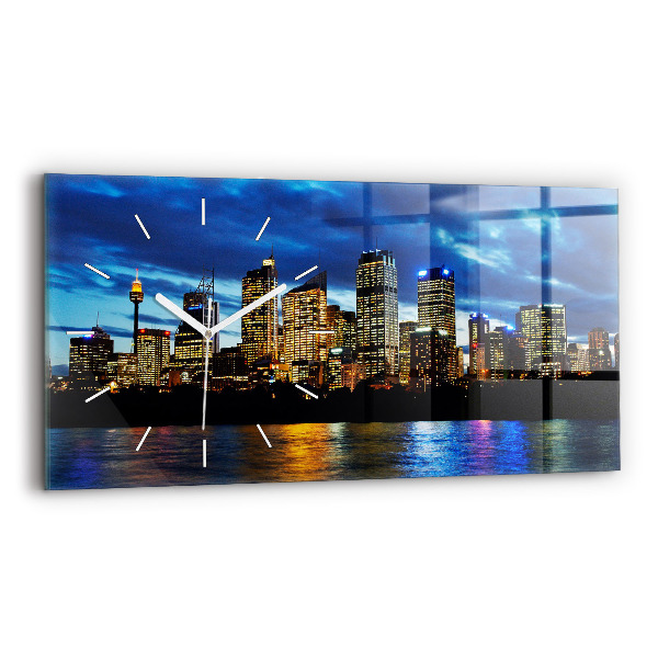 Horizontálne hodiny Sydneyský večer