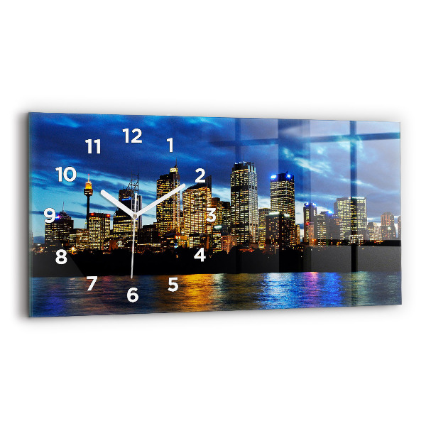 Horizontálne hodiny Sydneyský večer