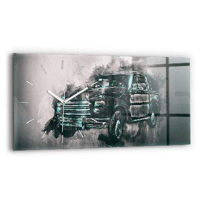 Horizontálne hodiny Oldschoolové auto