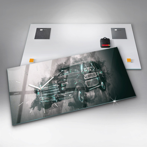 Horizontálne hodiny Oldschoolové auto