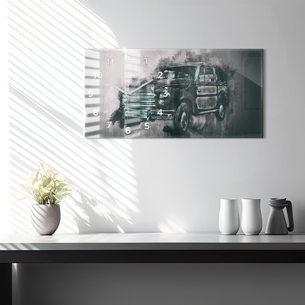Horizontálne hodiny Oldschoolové auto