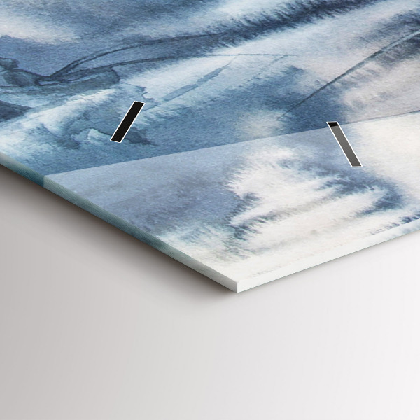 Horizontálne hodiny Zimné jazero Łódka