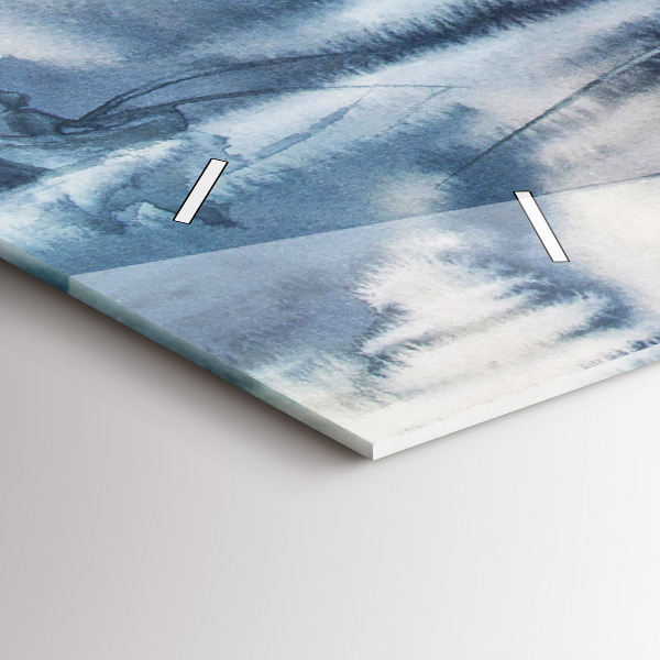 Horizontálne hodiny Zimné jazero Łódka