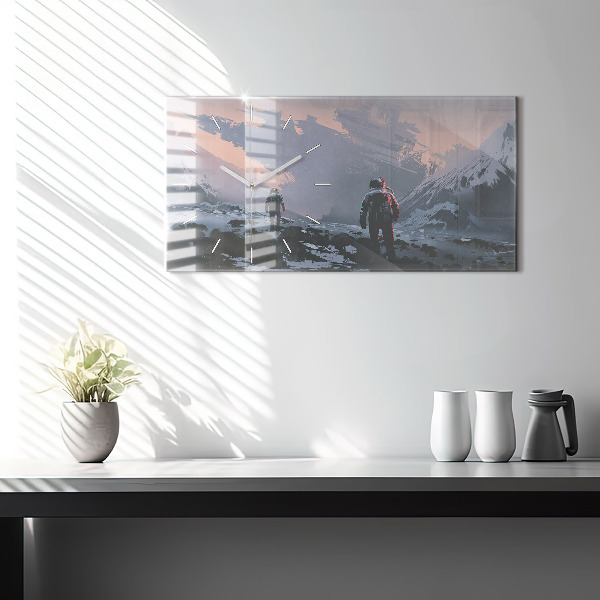 Horizontálne hodiny Astronauti Mliečna dráha