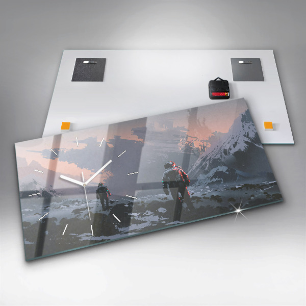 Horizontálne hodiny Astronauti Mliečna dráha